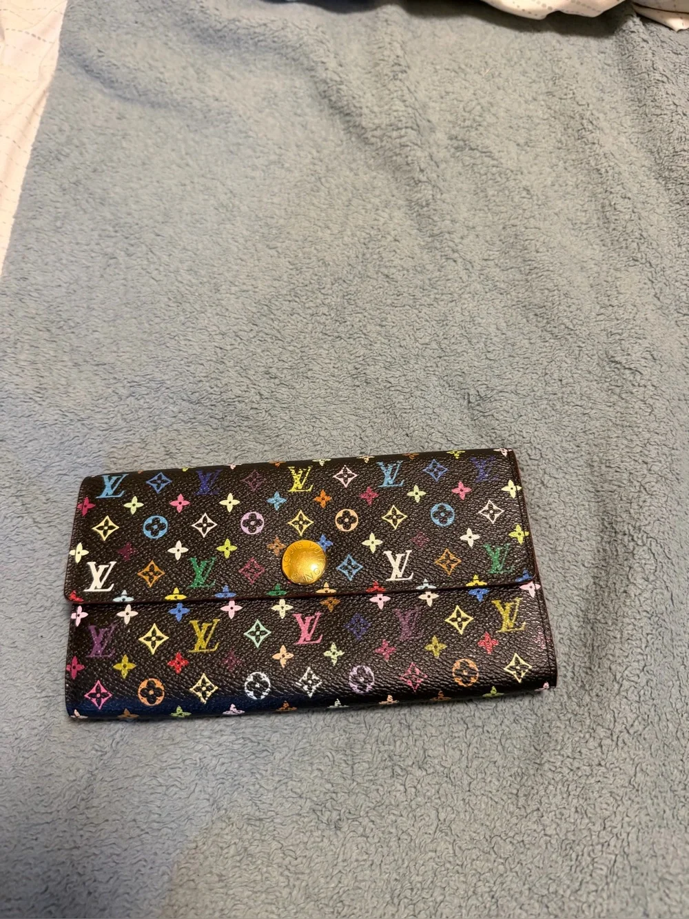 Louis Vuitton Black Multicolor Monogram Snap Wallet